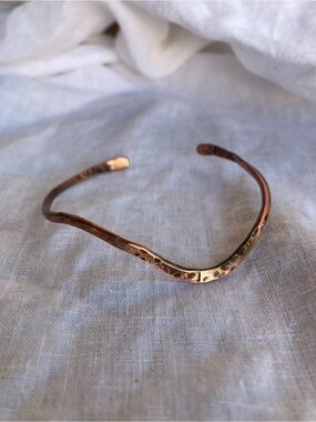 Delicate Hand Crafted Hammered Copper Bangle